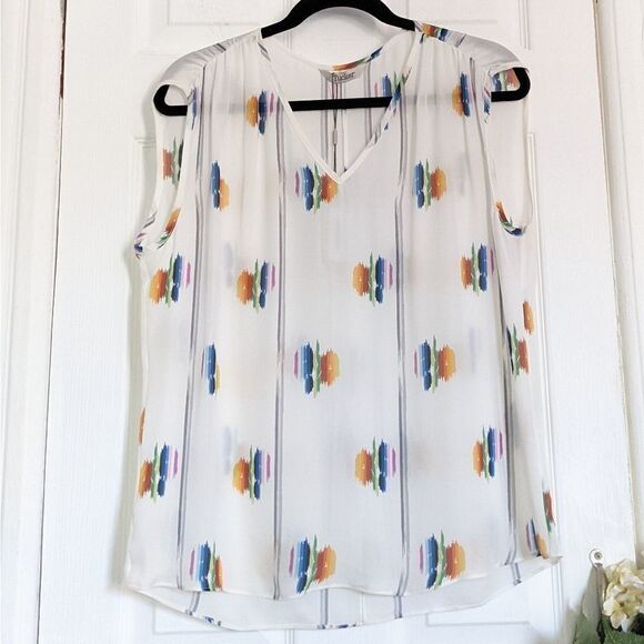 Tucker Tops - Tucker The Muscle Tee Follow the Rainbow Silk Blouse Top Sheer